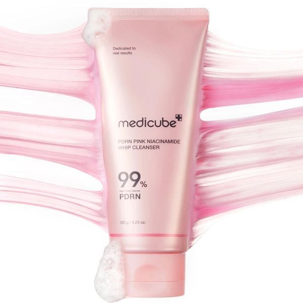 Очищувальна пінка з полінуклеотидами та ніацинамідом Medicube PDRN Pink Niacinamide Whip Cleanser, 120 г 534234 фото